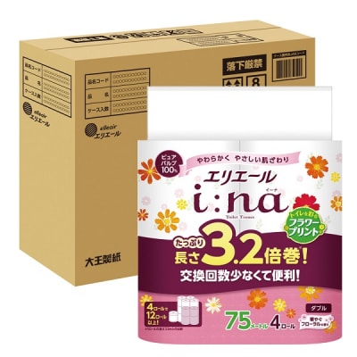 エリエール イーナ トイレットティシュー FP 3.2倍巻 ダブル 4R×8パック 【ハーフケース】