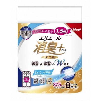 エリエール 消臭+トイレットティシューしっかり香るフレッシュクリアの香りコンパクトダブル 96個