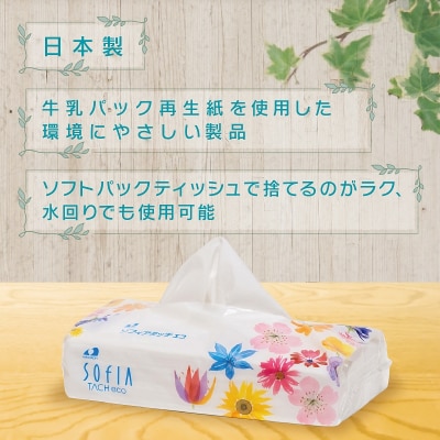 マスコー製紙 ソフィアタッチエコ ティッシュペーパー 150組×5個×20パック (100個)