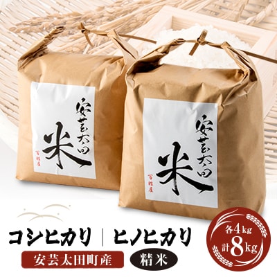 【令和6年産】コシヒカリ・ヒノヒカリ食べ比べセット 計8kg