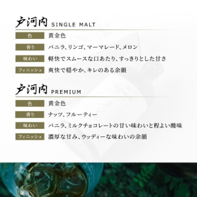 ジャパニーズウイスキー戸河内3本セット(シングルモルト、PREMIUM、PEATEDCASK)