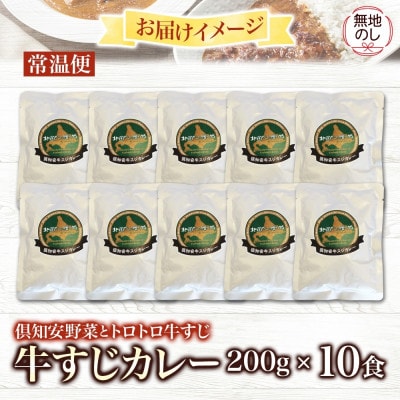 【無地熨斗付き】倶知安野菜のとろける牛すじカレー 中辛 200g×10個
