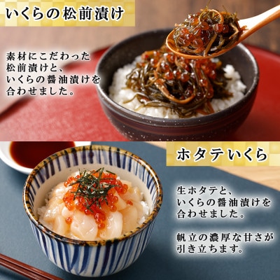 いくら入り海鮮漬け食べ比べ4種 松前漬け 帆立 秋鮭 ねばっと野菜 4種 各1個 北海道 倶知安町