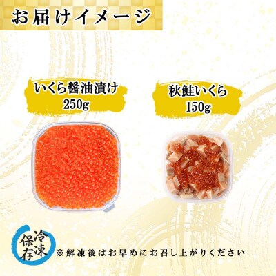 北海道産「いくら醤油漬け」250g & 「秋鮭いくら」150g セット 北海道 倶知安町
