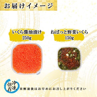 北海道産「いくら醤油漬け」250g &「ねばっと野菜いくら」150g セット 北海道 倶知安町