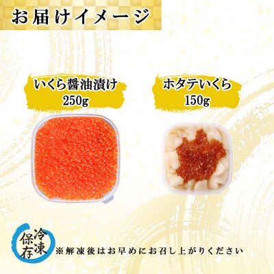 北海道産「いくら醤油漬け」250g&「ホタテいくら」150g セット 北海道 倶知安町