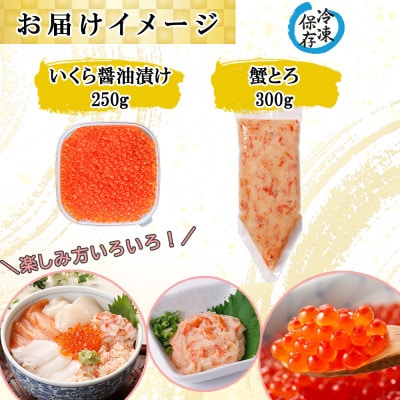 北海道産 いくら醤油漬け 250g& 蟹とろ 300g セット 北海道 倶知安町