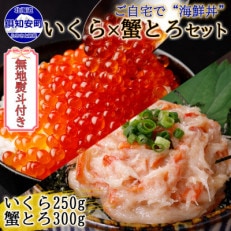 【無地熨斗付き】いくら醤油漬け 250g&amp; 蟹とろ 300g セット 北海道 倶知安町