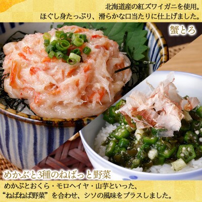 北海道産 いくら醤油漬け 250g 鮭とろ 蟹とろ 各300g ねばっと野菜 160g 計4個