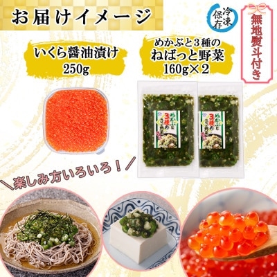 【無地熨斗付き】いくら醤油漬け 250g &ねばっと野菜 160g×2個 計3個セット