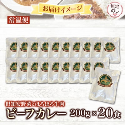 【無地熨斗付き】倶知安野菜のほろほろビーフカレー 中辛 200g×20個