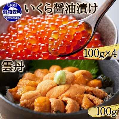 北海道産 いくら醤油漬け 100g×4 雲丹 100g セット 北海道 倶知安町