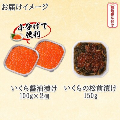 【無地熨斗付き】北海道産 いくら醤油漬け 100g×2 いくら松前漬け 150g