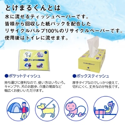 2022年12月発送開始『定期便』北海道産 とけまるくんティッシュ&ポケットティッシュセット全3回
