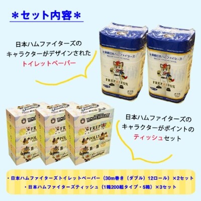 2022年2月発送開始『定期便』日本ハムファイターズトイレットペーパー&ティッシュセットB全2回