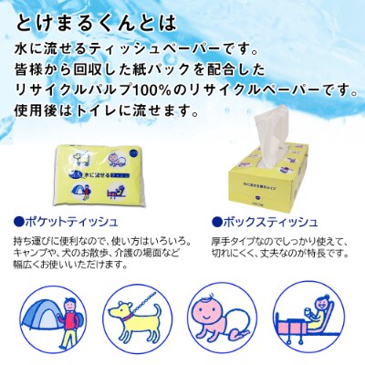 2023年4月発送開始『定期便』とけまるティッシュ20箱&とけまるポケットティッシュ120個 全4回