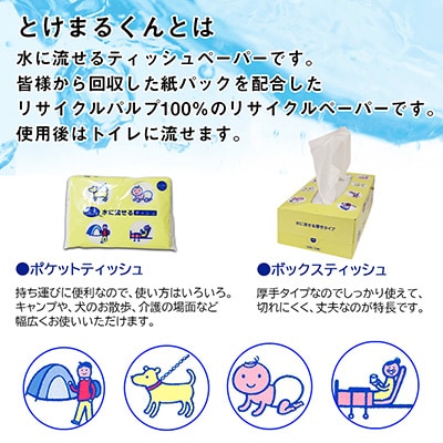2024年5月発送開始『定期便』とけまるくんティッシュ20箱&ポケットティッシュ120個 全3回