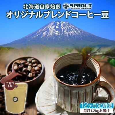 【毎月定期便】自家焙煎 コーヒー豆 1.2kg 計14.4kg SPROUT 北海道全12回