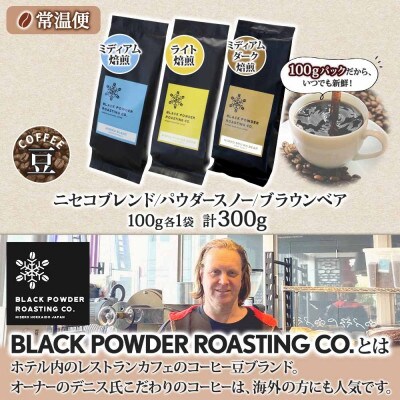 コーヒー豆飲み比べ 3種計300g コーヒー専門店の自家焙煎 ニセコブレンド 【北海道 倶知安町】
