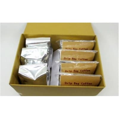木炭焙煎珈琲　豆or粉 3種600g&ドリップバッグ20個セット[No.5721-0123]