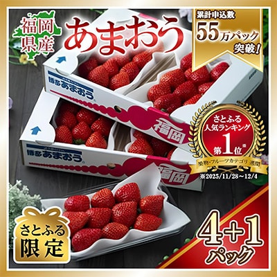 【2027年発送先行受付】【さとふる限定】いちご『春あまおう』5パック(1.2kg以上)