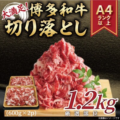訳あり!博多和牛切り落とし　1.2kg(600g×2p)(宇美町)