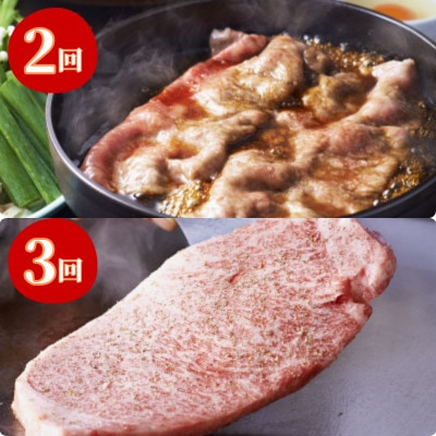 【毎月定期便】【博多和牛】ステーキ・薄切り・ハンバーグ(宇美町)全5回