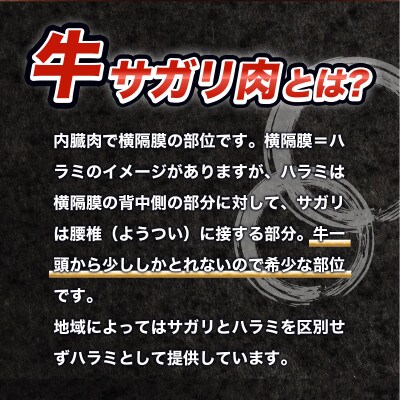 【秘伝コク旨】訳あり牛サガリ肉　合計1.55kg(310g×5パック)(宇美町)