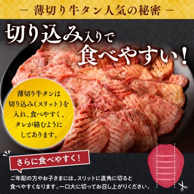 薄切り牛タン　醤油タレ味　焼き肉用　1,000g　6～7人前　外国産