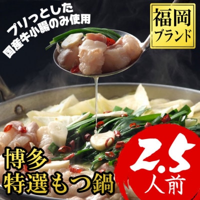 【福岡ブランド】博多特選もつ鍋(プリプリの国産牛小腸のみ使用、2.5人前)(醤油味)(宇美町)