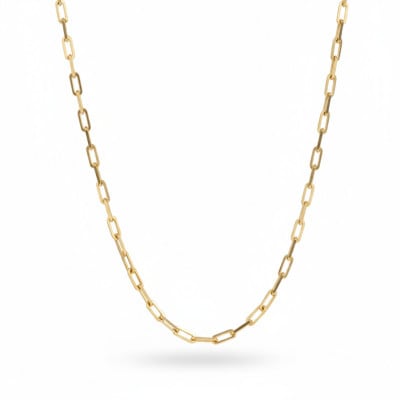 【K18イエローゴールド 長小豆チェーンネックレス】男女兼用43cm 贅沢な大人のジュエリー 大人気