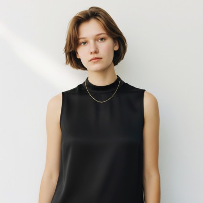 【K18イエローゴールド 長小豆チェーンネックレス】男女兼用43cm 贅沢な大人のジュエリー 大人気