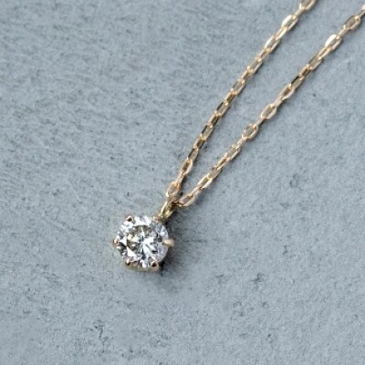 【18金イエローゴールド ダイヤモンドネックレス】0.1ct 気品ある美しさ 6本たてづめ 40cm