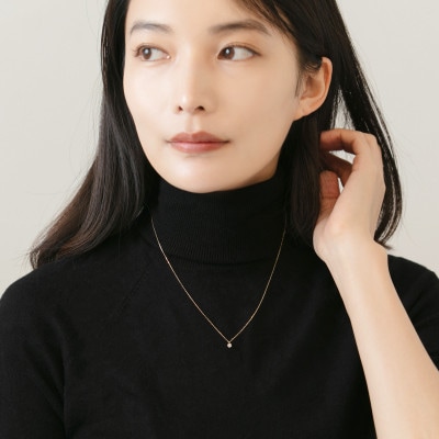 【18金イエローゴールド ダイヤモンドネックレス】0.1ct 優美ある気品 6本たてづめ 45cm