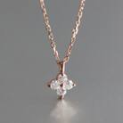 【10金ピンクゴールド ダイヤモンドネックレス】0.132ct エレガンスに咲く幸運の上質ジュエリー