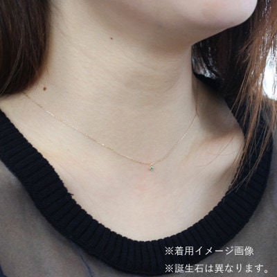 【10金 2月誕生石 アメジストネックレス】大人シンプル 華奢見えチェーン 天然石 一粒ペンダント