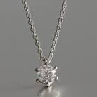プラチナ900【0.2ct ラボダイヤモンドネックレス】6本たてづめ 未来の輝き 一粒ペンダント