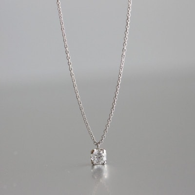 プラチナ900【0.2ct ラボダイヤモンドネックレス】4本づめカップ 未来の輝き 一粒ペンダント