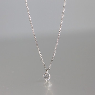 プラチナ900【0.2ct ラボダイヤモンドネックレス】クラウン 王冠 未来の輝き 一粒ペンダント