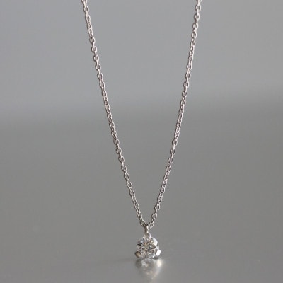 プラチナ900【0.2ct ラボダイヤモンドネックレス】トリニティ 未来の輝き 一粒ペンダント