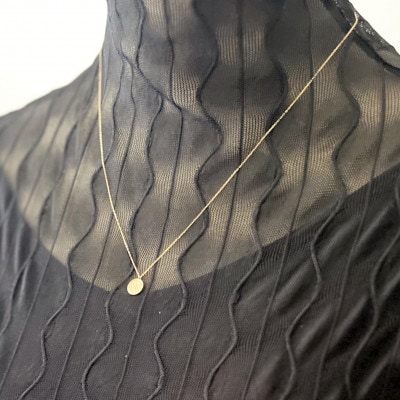 【10金 ラボダイヤネックレス 0.095ct】50cm パヴェペンダント 優しい透明感 K10