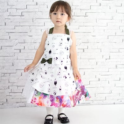 ねこ柄フリルエプロン(子供用) ラブリーグレイス[No5354-0919]