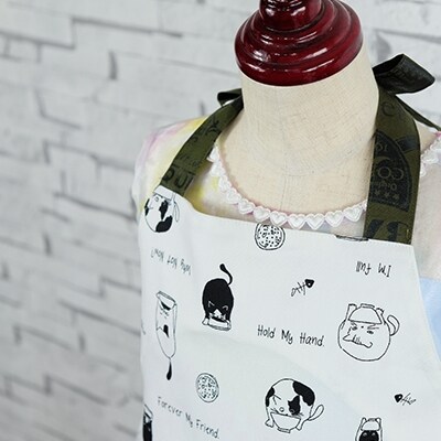 ねこ柄フリルエプロン(子供用) ラブリーグレイス[No5354-0919]