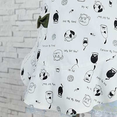 ねこ柄フリルエプロン(子供用) ラブリーグレイス[No5354-0919]