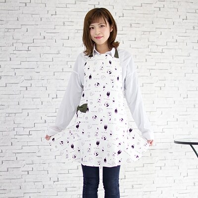 ねこ柄フリルエプロン(大人用)ラブリーグレイス[No5354-0920]