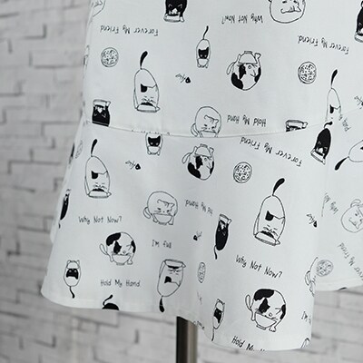 ねこ柄フリルエプロン(大人用)ラブリーグレイス[No5354-0920]