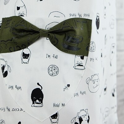 ねこ柄フリルエプロン(大人用)ラブリーグレイス[No5354-0920]