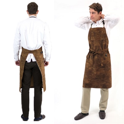 エプロン 革風 茶エプロン Lサイズ ラブリーグレイス[No5354-0523]