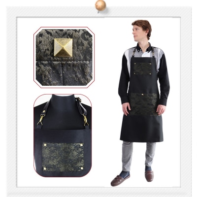 エプロン まだらポケット 黒エプロン メンズ ラブリーグレイス[No5354-0525]