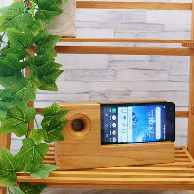 木製 スマートフォン スピーカー 高品位木材 アルダー[No5354-0152]
